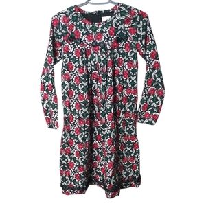 Hanna Andersson Floral Sateen Holiday Dress Pleated‎ Bows Size 12 (150cm)